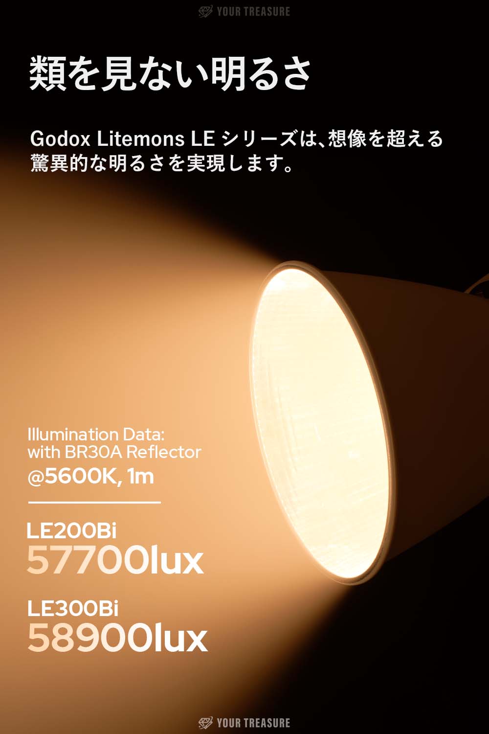 Godox LE200Bi 220W LITEMONS Bi-color LEDライト Bowensマウント 2800K~6500K