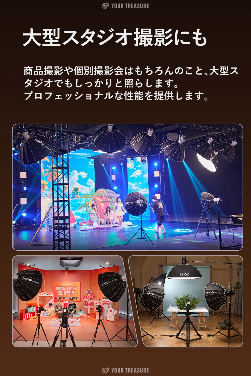 Godox LE200Bi 220W LITEMONS Bi-color LEDライト Bowensマウント 2800K~6500K
