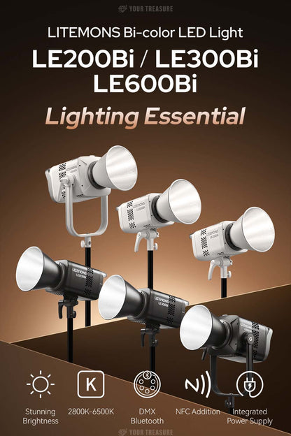 Godox LE200Bi 220W LITEMONS Bi-color LEDライト Bowensマウント 2800K~6500K