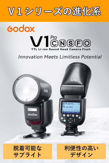 GODOX V1Pro-N フラッシュ ストロボ Nikon対応 1/8000HSS 76WS 2.4G TTL