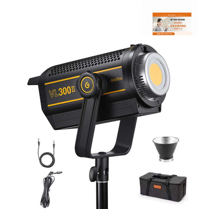 Godox VL VL300ii 320W LED ビデオライト 5600±200K 77000lux ボーエンズマウント