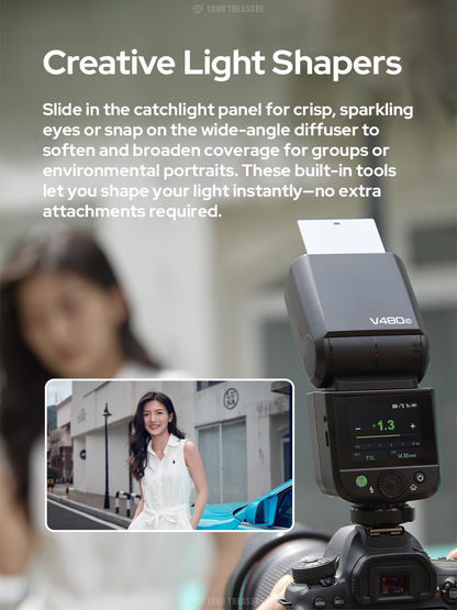 Godox V480C V480 for Canon キャノン対応 ストロボ フラッシュ GN50 TTL HSS リチウムバッテリー タッチスクリーン